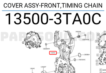 Nissan 135003TA0C COVER ASSY-FRONT,TIMING CHAIN