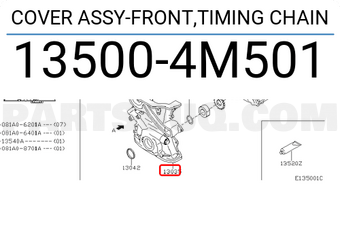 Nissan 135004M501 COVER ASSY-FRONT,TIMING CHAIN