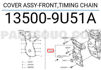 Nissan 135009U51A COVER ASSY-FRONT,TIMING CHAIN