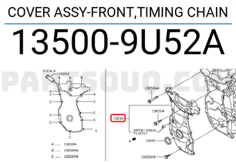 Nissan 135009U52A COVER ASSY-FRONT,TIMING CHAIN