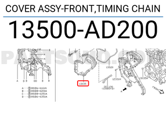 Nissan 13500AD200 COVER ASSY-FRONT,TIMING CHAIN