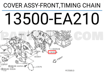 Nissan 13500EA210 COVER ASSY-FRONT,TIMING CHAIN