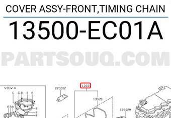 Nissan 13500EC01A COVER ASSY-FRONT,TIMING CHAIN