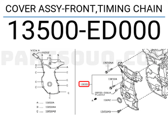 Nissan 13500ED000 COVER ASSY-FRONT,TIMING CHAIN