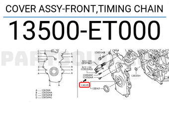 Nissan 13500ET000 COVER ASSY-FRONT,TIMING CHAIN