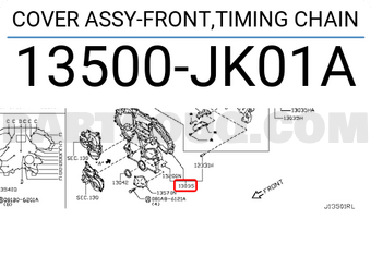 Nissan 13500JK01A COVER ASSY-FRONT,TIMING CHAIN