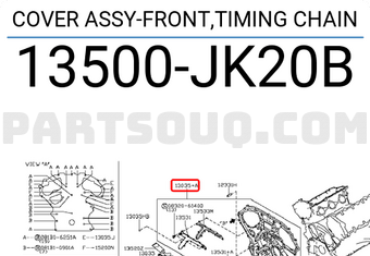 Nissan 13500JK20B COVER ASSY-FRONT,TIMING CHAIN