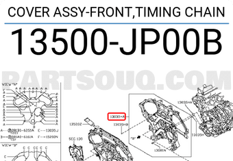 Nissan 13500JP00B COVER ASSY-FRONT,TIMING CHAIN