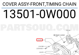 Nissan 135010W000 COVER ASSY-FRONT,TIMING CHAIN