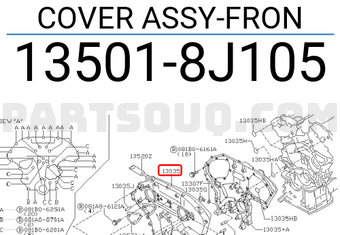 Nissan 135018J105 COVER ASSY-FRON
