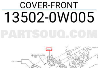 Nissan 135020W005 COVER-FRONT