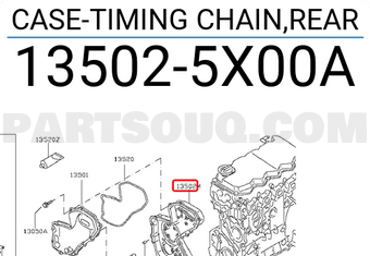 Nissan 135025X00A CASE-TIMING CHAIN,REAR