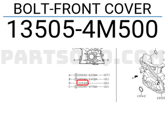 Nissan 135054M500 BOLT-FRONT COVER