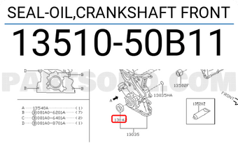 Nissan 1351050B11 SEAL-OIL,CRANKSHAFT FRONT