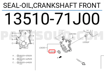 Nissan 1351071J00 SEAL-OIL,CRANKSHAFT FRONT