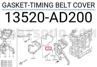Nissan 13520AD200 GASKET-TIMING BELT COVER