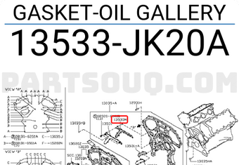 Nissan 13533JK20A GASKET-OIL GALLERY