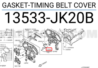 Nissan 13533JK20B GASKET-TIMING BELT COVER