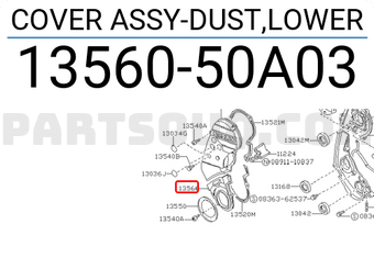 Nissan 1356050A03 COVER ASSY-DUST,LOWER