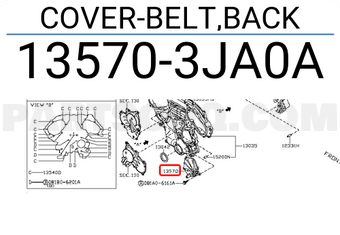 Nissan 135703JA0A COVER-BELT,BACK