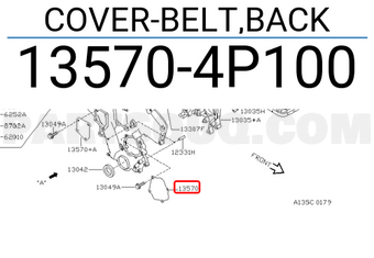 Nissan 135704P100 COVER-BELT,BACK