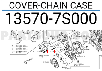 Nissan 135707S000 COVER-CHAIN CASE