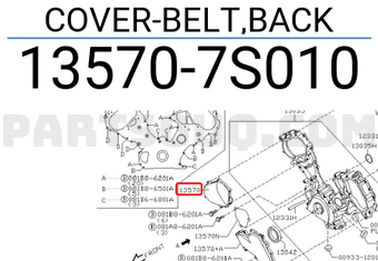 Nissan 135707S010 COVER-BELT,BACK