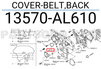 Nissan 13570AL610 COVER-BELT,BACK