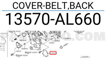 Nissan 13570AL660 COVER-BELT,BACK