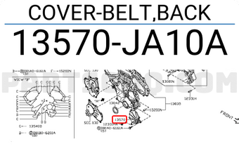 Nissan 13570JA10A COVER-BELT,BACK
