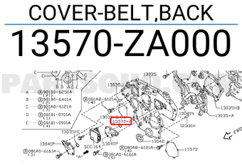 Nissan 13570ZA000 COVER-BELT,BACK