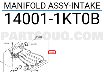 Nissan 140011KT0B MANIFOLD ASSY-INTAKE