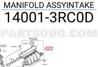 Nissan 140013RC0D MANIFOLD ASSYINTAKE