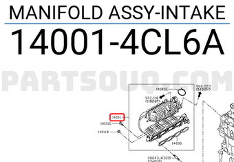 Nissan 140014CL6A MANIFOLD ASSY-INTAKE