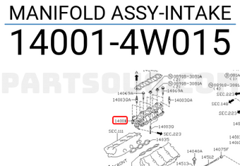 Nissan 140014W015 MANIFOLD ASSY-INTAKE