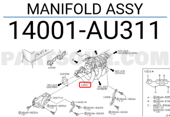 Nissan 14001AU311 MANIFOLD ASSY