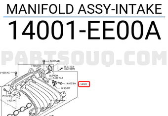 Nissan 14001EE00A MANIFOLD ASSY-INTAKE