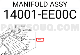 Nissan 14001EE00C MANIFOLD ASSY