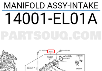 Nissan 14001EL01A MANIFOLD ASSY-INTAKE