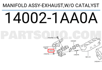 Nissan 140021AA0A MANIFOLD ASSY-EXHAUST,W/O CATALYST