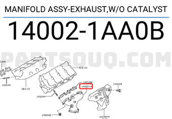 Nissan 140021AA0B MANIFOLD ASSY-EXHAUST,W/O CATALYST