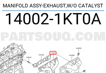 Nissan 140021KT0A MANIFOLD ASSY-EXHAUST,W/O CATALYST