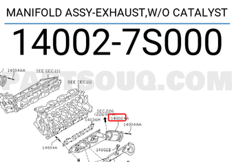Nissan 140027S000 MANIFOLD ASSY-EXHAUST,W/O CATALYST