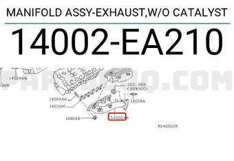 Nissan 14002EA210 MANIFOLD ASSY-EXHAUST,W/O CATALYST
