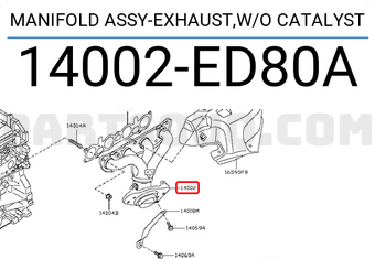 Nissan 14002ED80A MANIFOLD ASSY-EXHAUST,W/O CATALYST