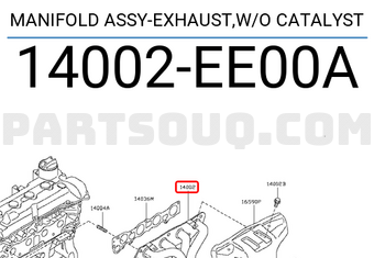 Nissan 14002EE00A MANIFOLD ASSY-EXHAUST,W/O CATALYST