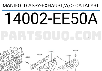 Nissan 14002EE50A MANIFOLD ASSY-EXHAUST,W/O CATALYST