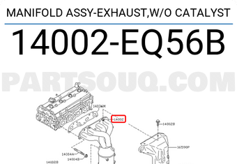 Nissan 14002EQ56B MANIFOLD ASSY-EXHAUST,W/O CATALYST