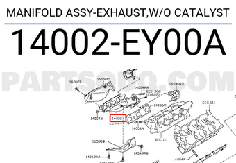 Nissan 14002EY00A MANIFOLD ASSY-EXHAUST,W/O CATALYST