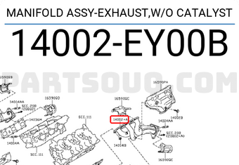 Nissan 14002EY00B MANIFOLD ASSY-EXHAUST,W/O CATALYST